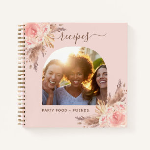 Recipas Pampas Gras Rosa Blume Freunde Foto Notizbuch