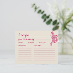 Recipe aus dem Markt für handgezogenes Brautparty Begleitkarte
