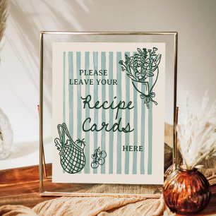 Recipe aus dem Markt für handgezogenes Brautparty Poster