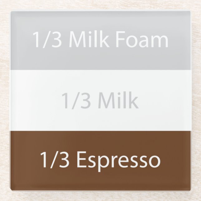 Recipe cappuccino Kaffee | Textentwurf Glasuntersetzer (Vorderseite)