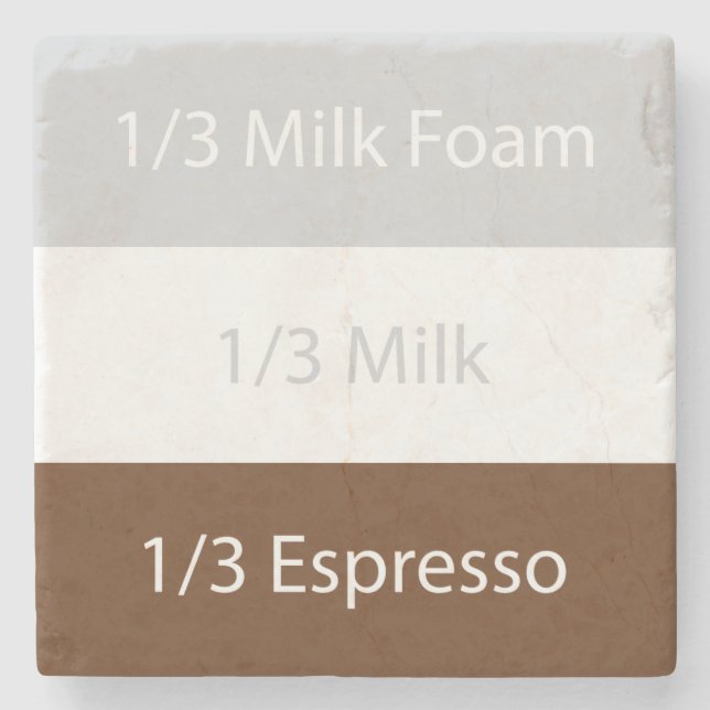 Recipe cappuccino Kaffee | Textentwurf Steinuntersetzer (Vorderseite)