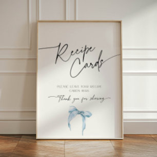 Recipe Card Brautparty Etwas Blue Dusty Bow Sockelschild