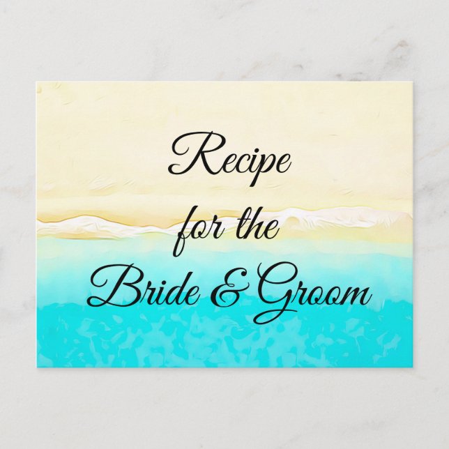 Recipe Card Ocean Shore Beach Hochzeit Postkarte (Vorderseite)