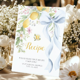 Recipe Cards Bridal Shower | Main Squeeze Lemon  Sockelschild