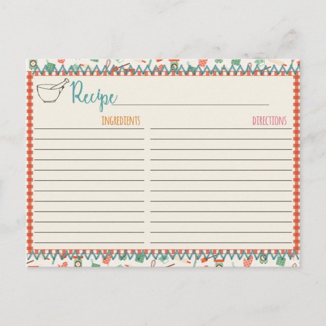 Recipe Cards für Zucker und Gewürze Ankündigungspostkarte (Vorderseite)
