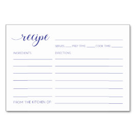 Recipe Cards Navy Blue Brautparty Tischnummer