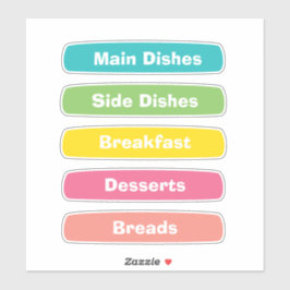 Recipe Category Stickers – Binder Tabs Aufkleber