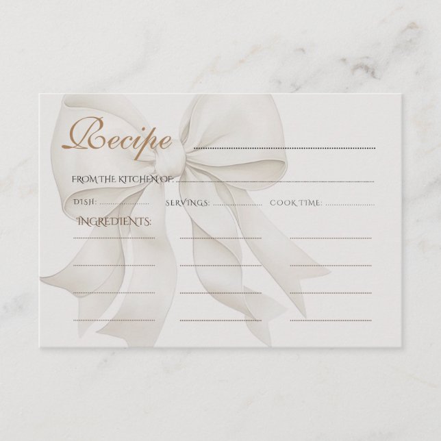 Recipe des neutralen Brautparty Begleitkarte (Vorderseite)