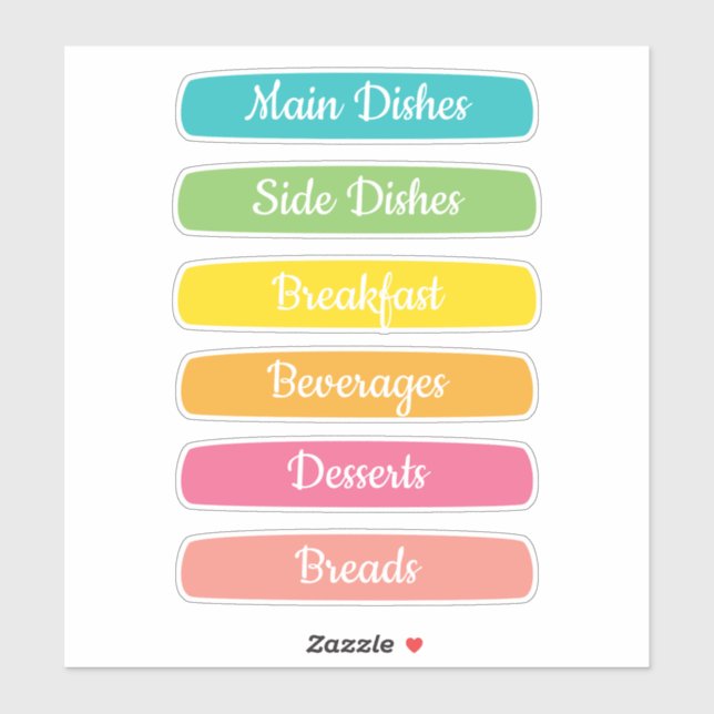 Recipe Dividers Personalized Aufkleber (Blatt)