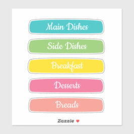 Recipe Dividers Personalized Aufkleber