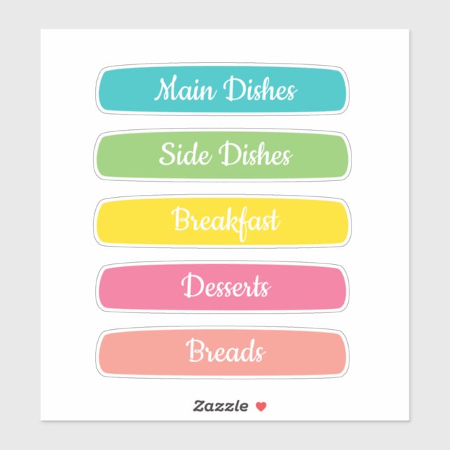 Recipe Dividers Personalized Aufkleber (Blatt)