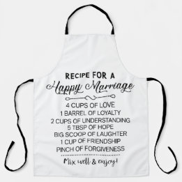 Recipe for a Happy Marriage Apron Schürze