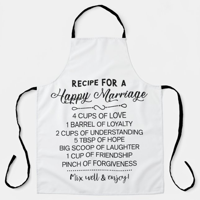 Recipe for a Happy Marriage Apron Schürze (Vorderseite)