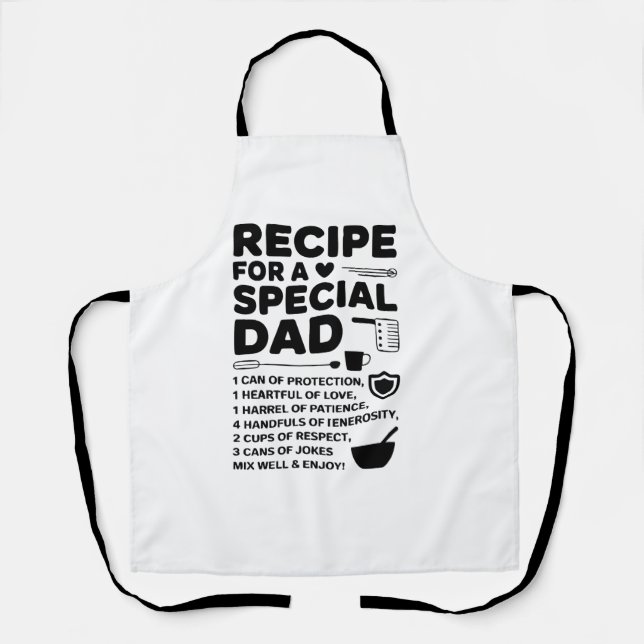 Recipe for a Special Dad Kitchen Love, Respect Schürze (Vorderseite)