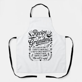 Recipe for Grandma Kitchen Love, Hugs & Sweet Memo Schürze
