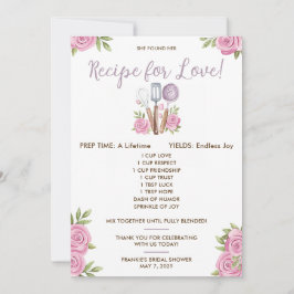 Recipe for Love Bridal Shower Favor Cards Einladung
