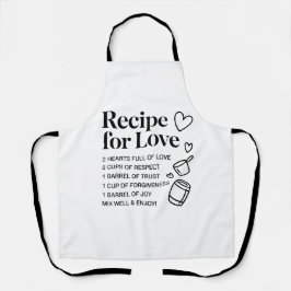 Recipe for Love Kitchen Romantic Quote Cooking Apr Schürze