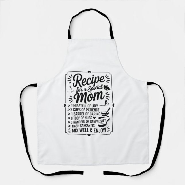Recipe for Mom Kitchen Love, Care & Warmth Quote Schürze (Vorderseite)