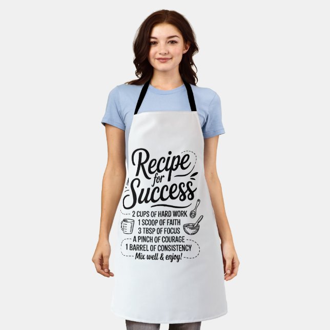 Recipe for Success – Heartfelt Kitchen Quote Schürze (Getragen)