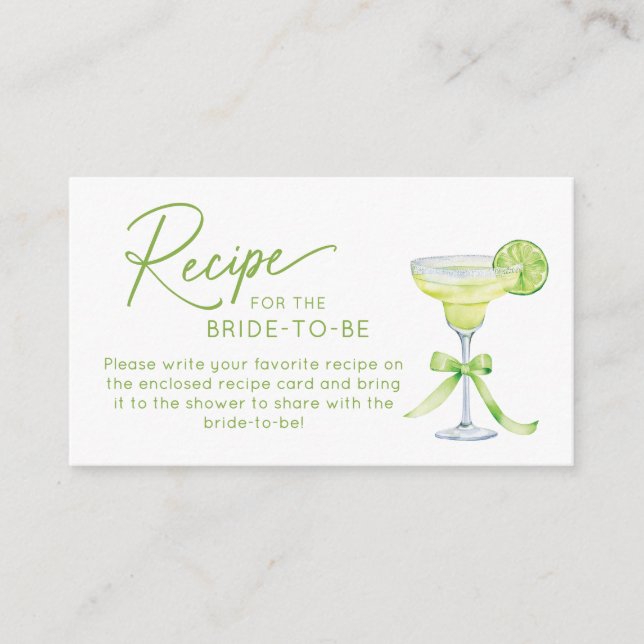 Recipe for the Bride to Be Enclosure Card Begleitkarte (Vorderseite)
