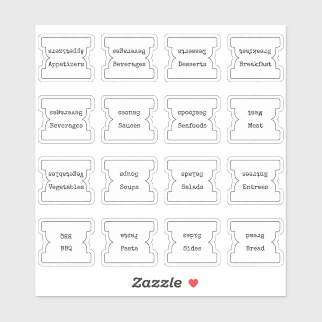 Recipe Index Divider Side Tab White Folding Aufkleber (Blatt)