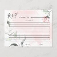 RECIPE-KARTE Wasserfarbe Rosa Rose