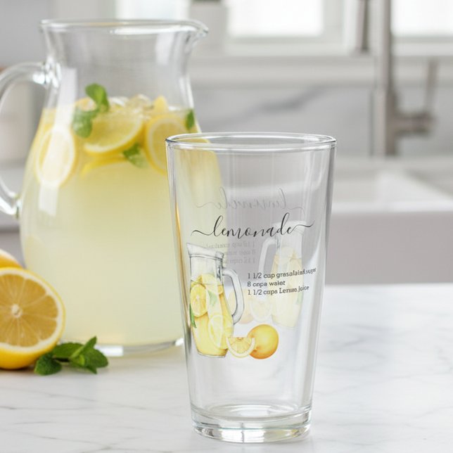 Recipe Lemonade Drink Wasserfarben Zitronen Glas (Von Creator hochgeladen)