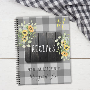 Recipe organizer cookbook farmhouse kitchen rustic notizbuch