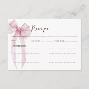 Recipe Pink Bow Brautparty Begleitkarte