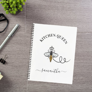 Recipe Queen bee Küchenchef Name Notizbuch