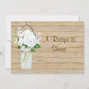 Recipe Rustic Country Mason Jar Blue Hydrangea