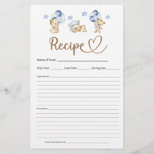 Recipe Teddy Bear Boy Babydusche