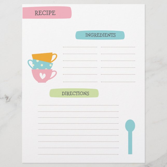Recipe Template Page Flyer (Vorne)