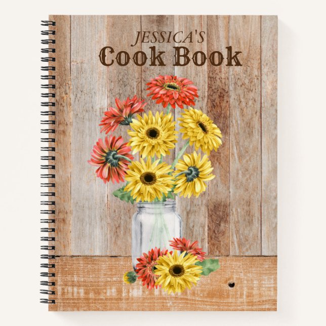 Recipes Gerber Daisy in Mason Jar Notizbuch (Vorderseite)
