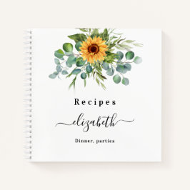 Recipes sunflower Eukalyptus Greenscript Name Notizbuch