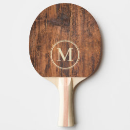 Reclaimed Wood Monogram Tischtennis Schläger
