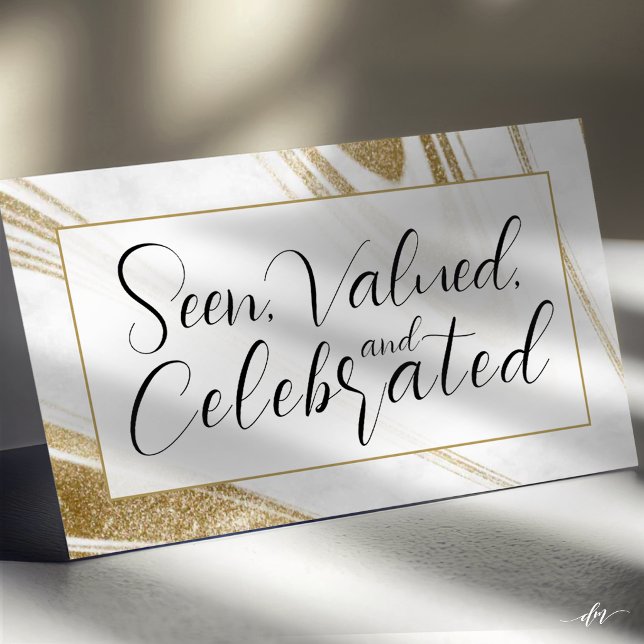 Recognition Event Gift Card | Editable QR Template Visitenkarten (Event recognition card framed with gold swirls around a bold theme title design.)