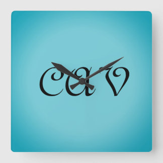 Recoleta Cornflower Blue Quadratische Wanduhr