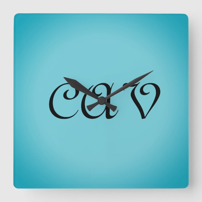 Recoleta Cornflower Blue Quadratische Wanduhr (Vorderseite)