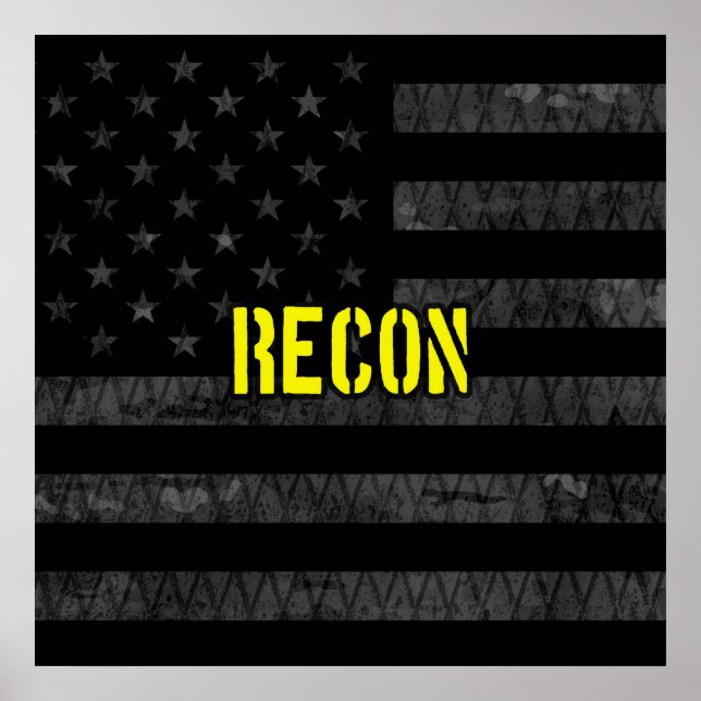 Recon Subdudued American Flag Poster (Vorne)
