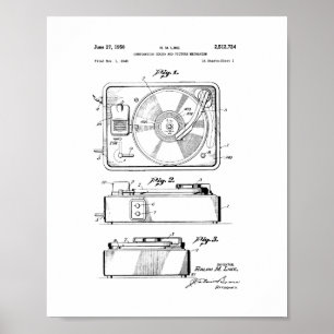Record Player Patent Poster