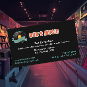 Record Shop Music Store Visitenkarte