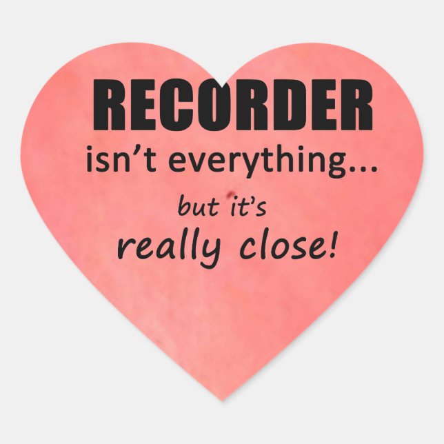 Recorder ist nicht alles Heart Sticker (Vorderseite)
