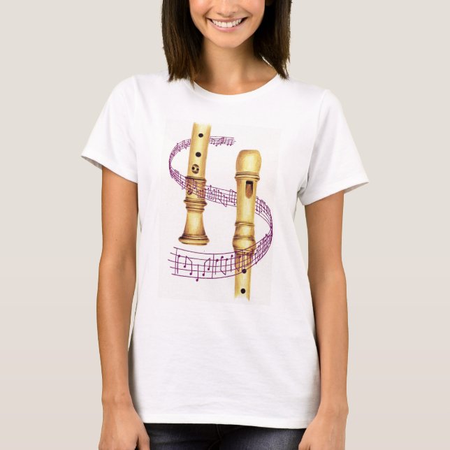 Recorder und Musik T-Shirt (Vorderseite)