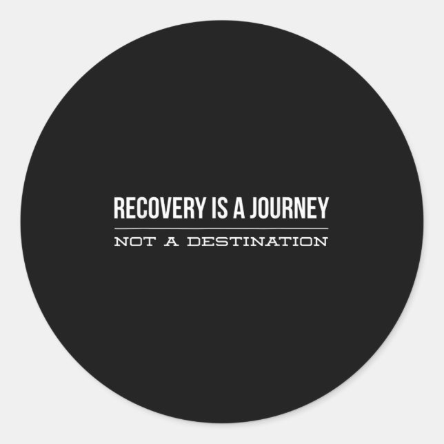 Recovery Journey Aa Alcoholics Na Narcotics Motiva Runder Aufkleber (Vorderseite)