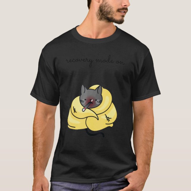 Recovery Mode On Get Well   Injury Tuxedo Cat T-Shirt (Vorderseite)