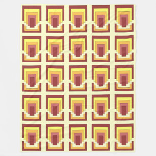 Rectangle Abstrakt Multicolor (70er Style) Fleecedecke