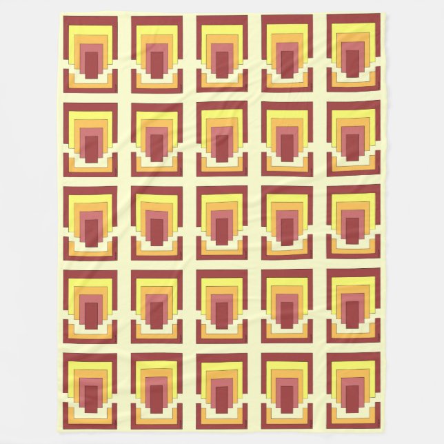Rectangle Abstrakt Multicolor (70er Style) Fleecedecke (Vorderseite)