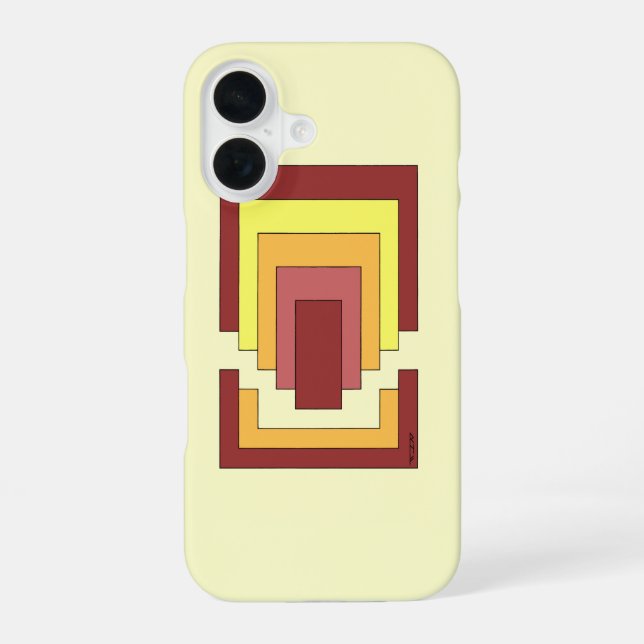 Rectangle Abstrakt Multicolor (70er Style) iPhone 16 Hülle (Rückseite)