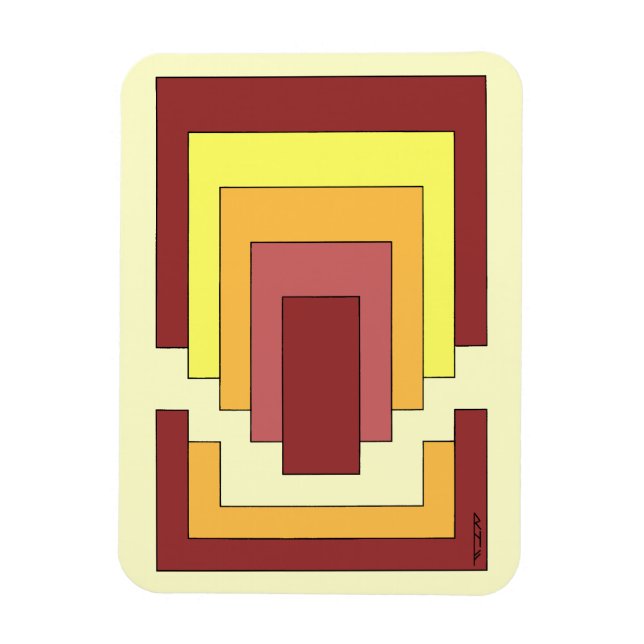 Rectangle Abstrakt Multicolor (70er Style) Magnet (Vertikal)